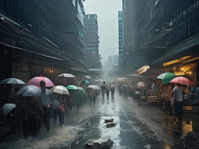 商贸城遭遇暴雨，影响深远