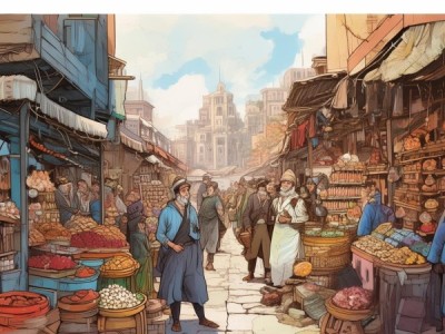 商贸行业插画作品，一展商贸风采