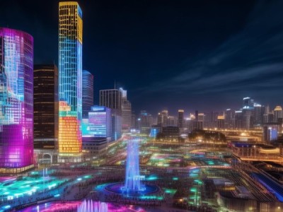 夜幕降临，潞城商贸广场的璀璨夜景