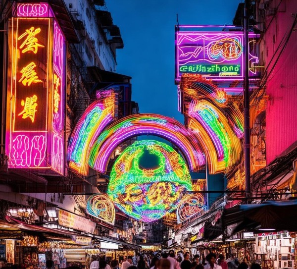 娄底市新合作商贸城,neon of economic life in Cuizhong 娄底市新合作商贸城,neon of economic life in Cuizhong