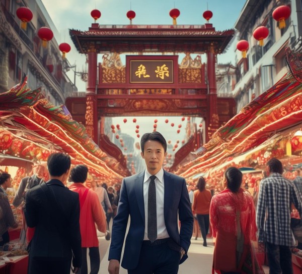 义乌商贸城四区，商界领袖与节日活动相映成趣