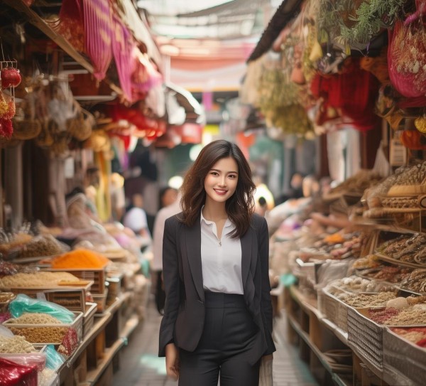 商贸行业的美好邂逅—喜相逢商贸公司合作社广告美女