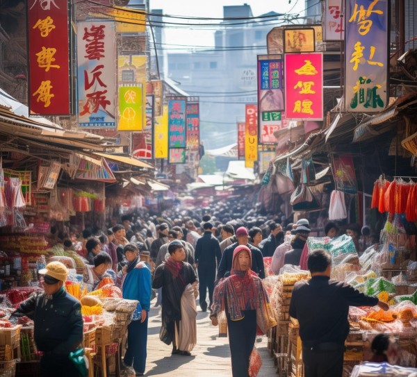 集贤县商贸城，活力无限，市场 prosperous