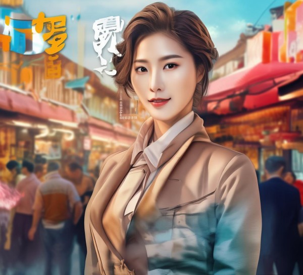 喜相逢商贸公司合作社广告美女