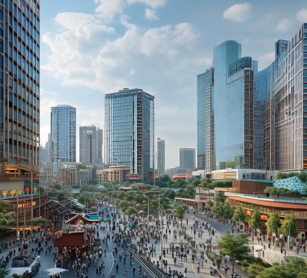 成都北部商贸城改造项目，eqing boundary commercial center development
